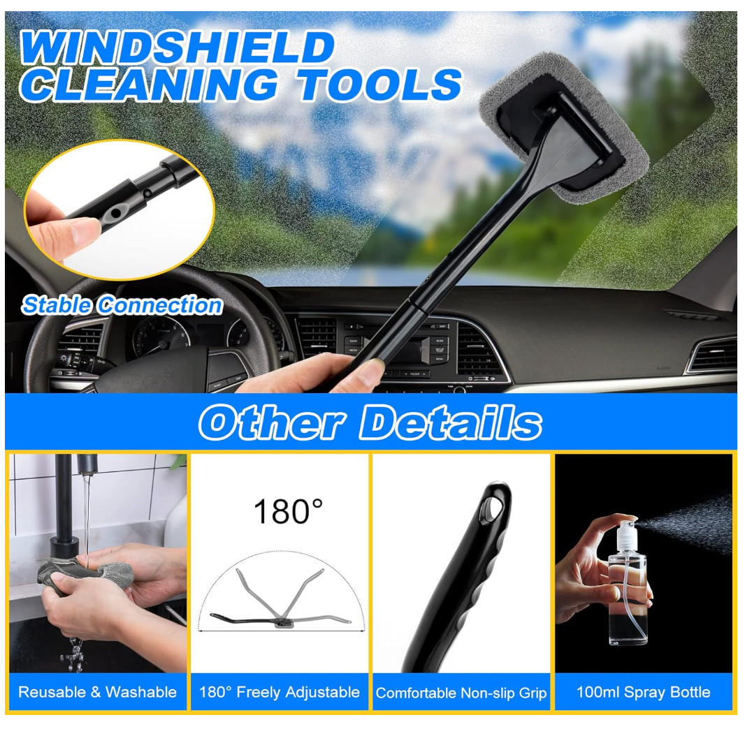 41Pcs Car Cleaning Wash Kit Interior Detailing Cleaner Kit with High Power Handh