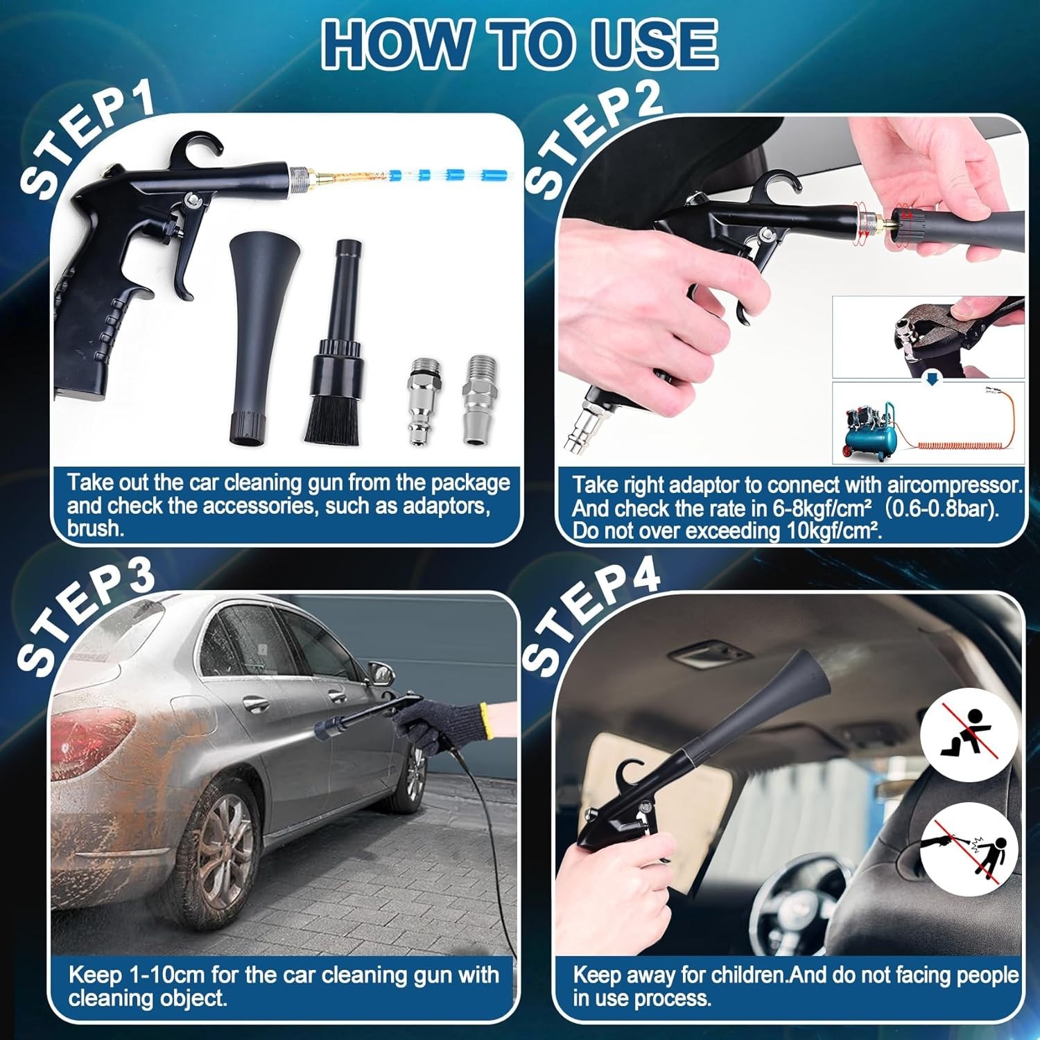 Multifunctional Car Air Blow Gun – High Pressure Cleaning for Ultimate Detailing