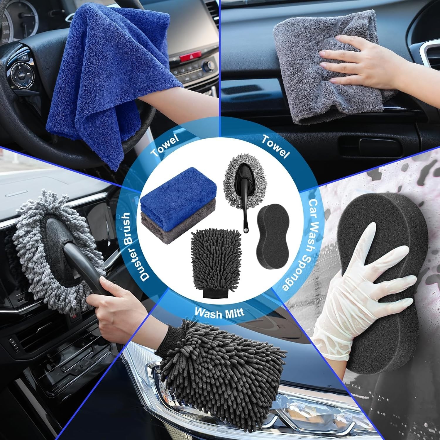 40Pcs Car Wash Detailing Kit Cleaning Kits with Foam Gun Sprayer Vacuum with …