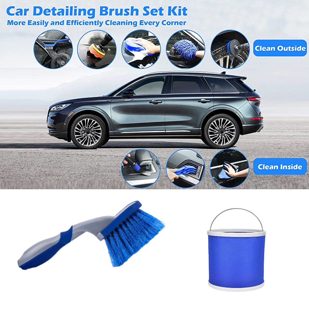 10PCS Car Wash Cleaning Tools Kit Automobile Detailing Brush Dash Duster Br SQYW