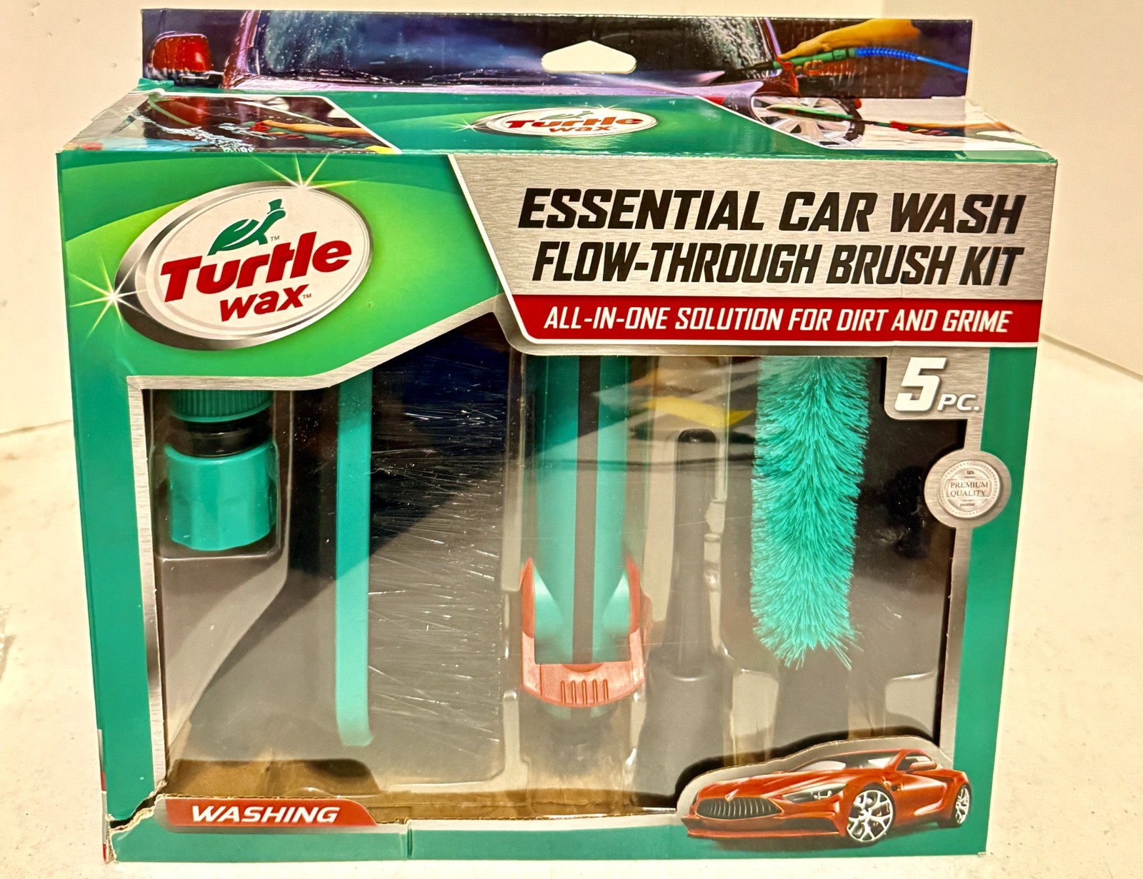 Turtle Wax 5 Piece Essential Car Wash Flow Through Brush Kit All In One Solution