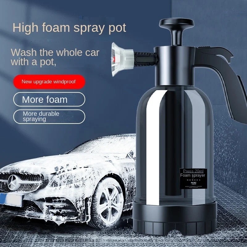 2L Hand Pump Foam Sprayer Snow Foam Cannon Car Wash Spray Bottle 3 Nozzles