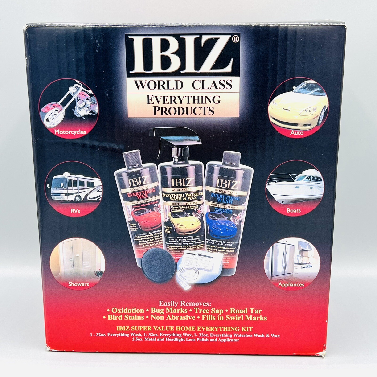 IBIZ World Class Everything Products Car Wash & Wax Polish Kit Sealed