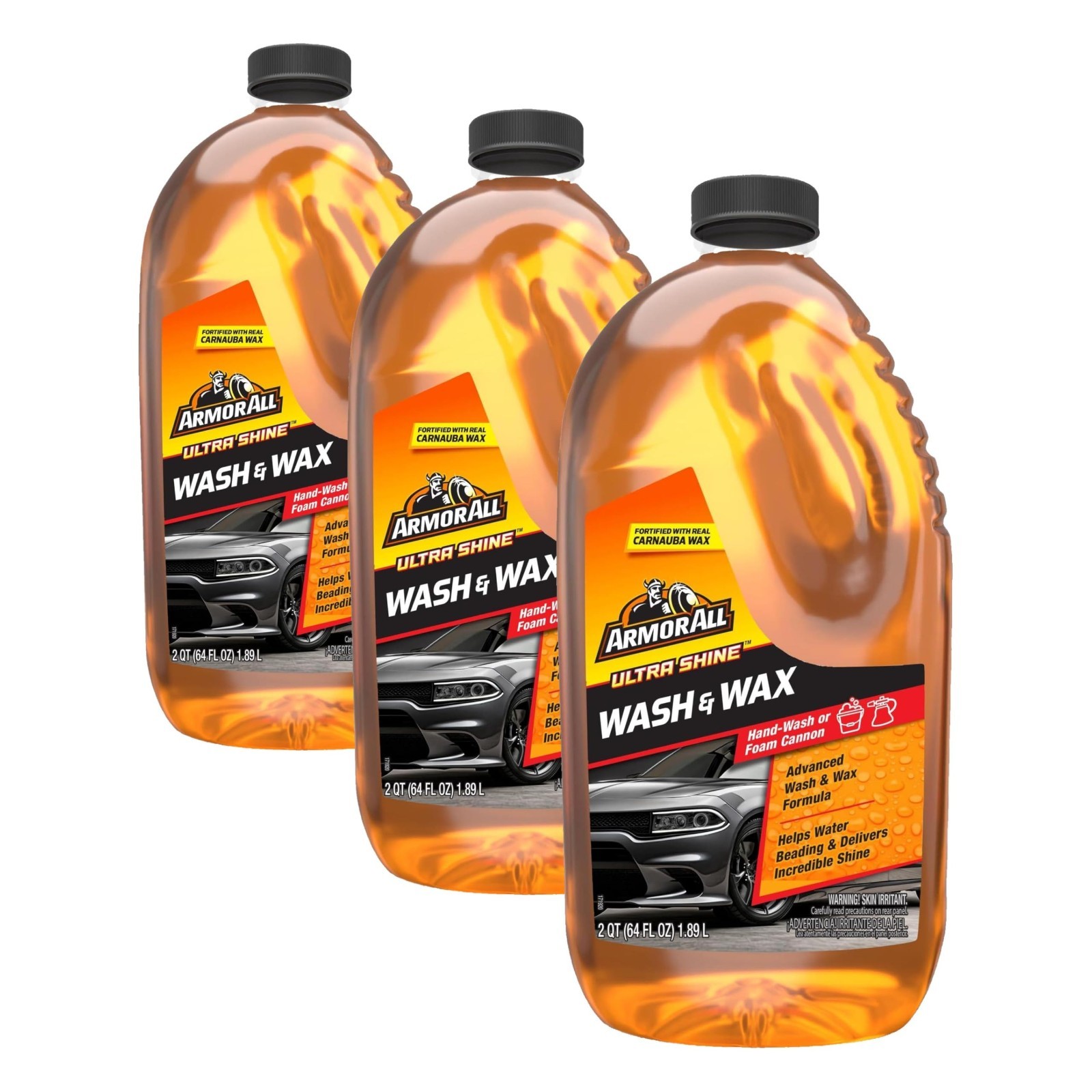 Ultra Shine Car Wash & Wax – 64 Fl Oz Cleaning Fluid for Cars, Trucks, Motorcycl