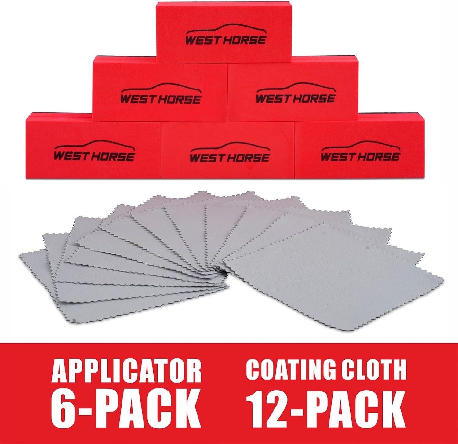 6PCS Ceramic Coating Applicator Sponge Blocks + 12PCS Suede Cloth – Car Deta…