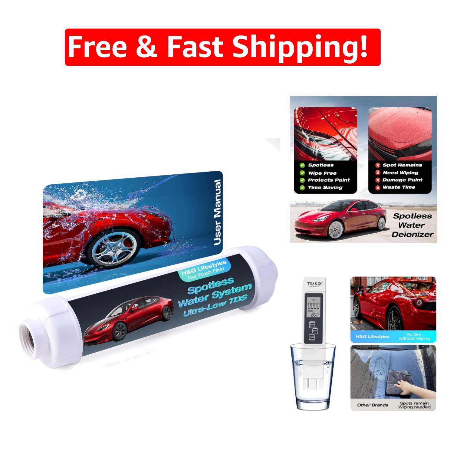 Instant Plug & Rinse Water Deionizer – Ultra-Pure 50 Gallon Car Wash Solution