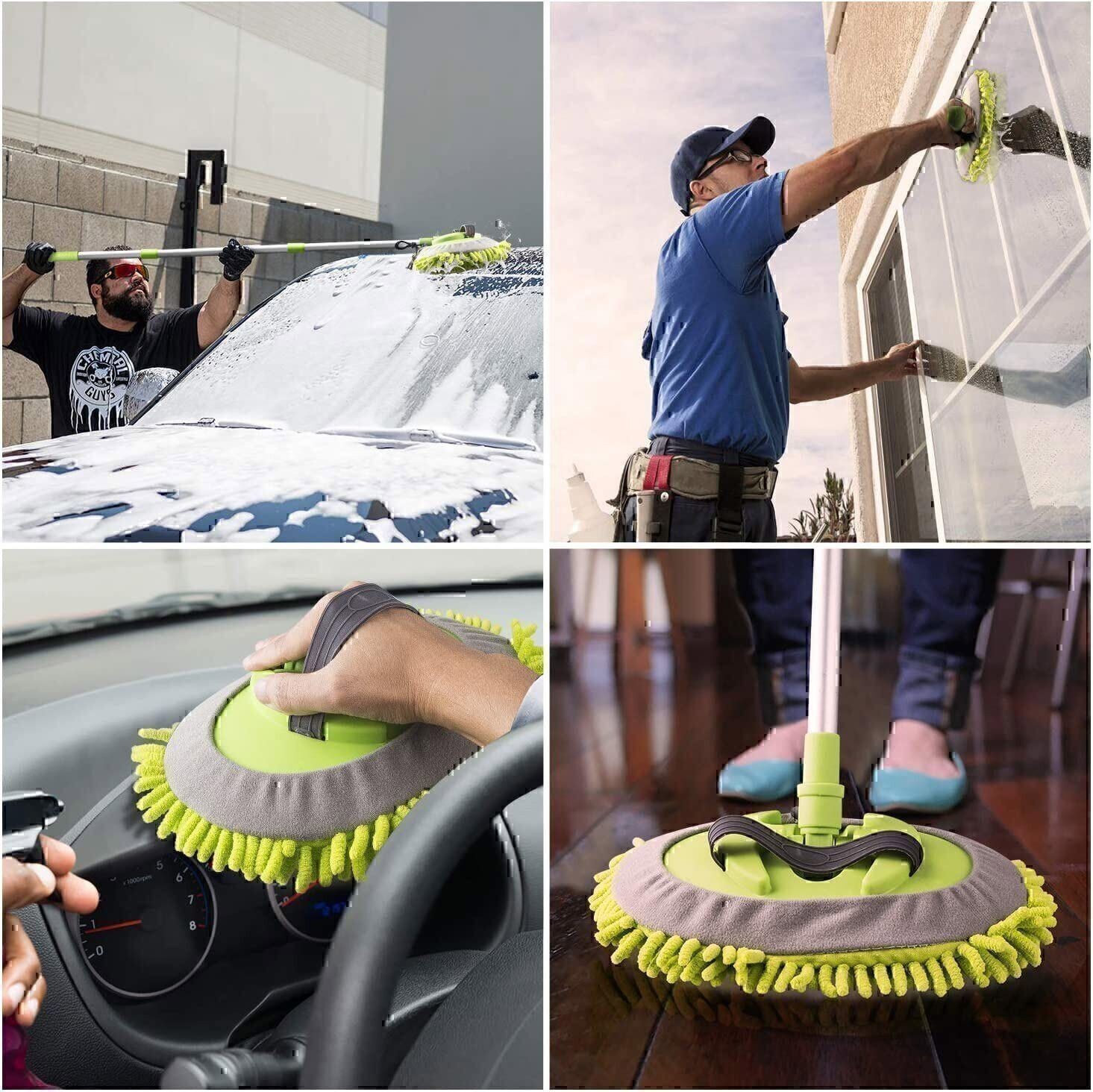 42.9″ Car Wash Mop RV Wash Brush with 180°Rotation Long Handle Washing Supplies