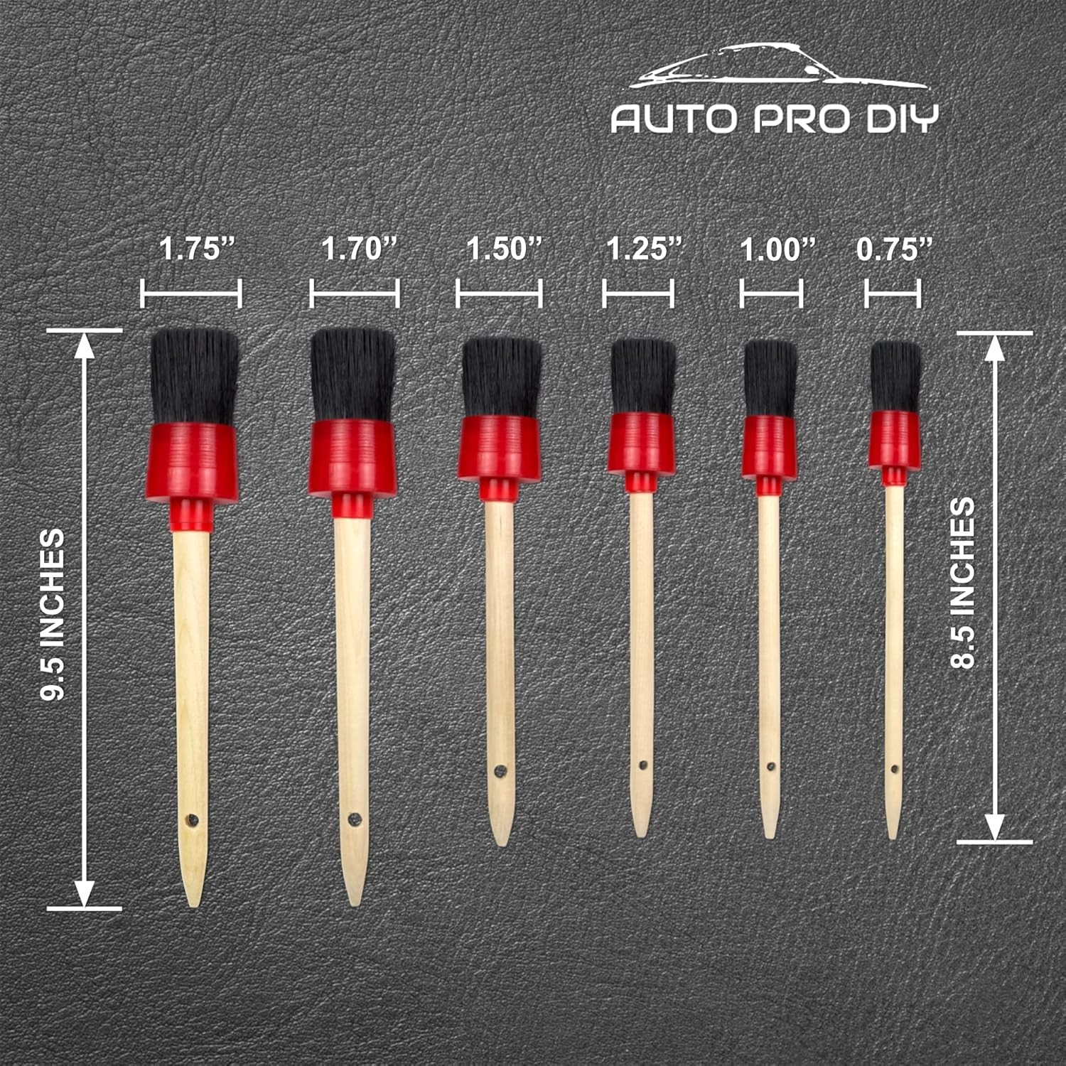 11-Piece Automotive Detailing Kit – Boar Hair & Durable Wire Brushes
