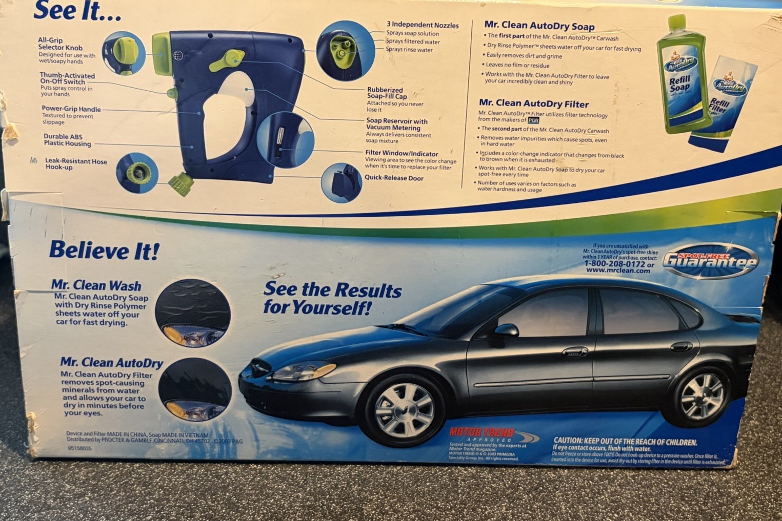 Mr. Clean AutoDry Car Wash System Starter Kit NIB Soap Filter Motor Trend