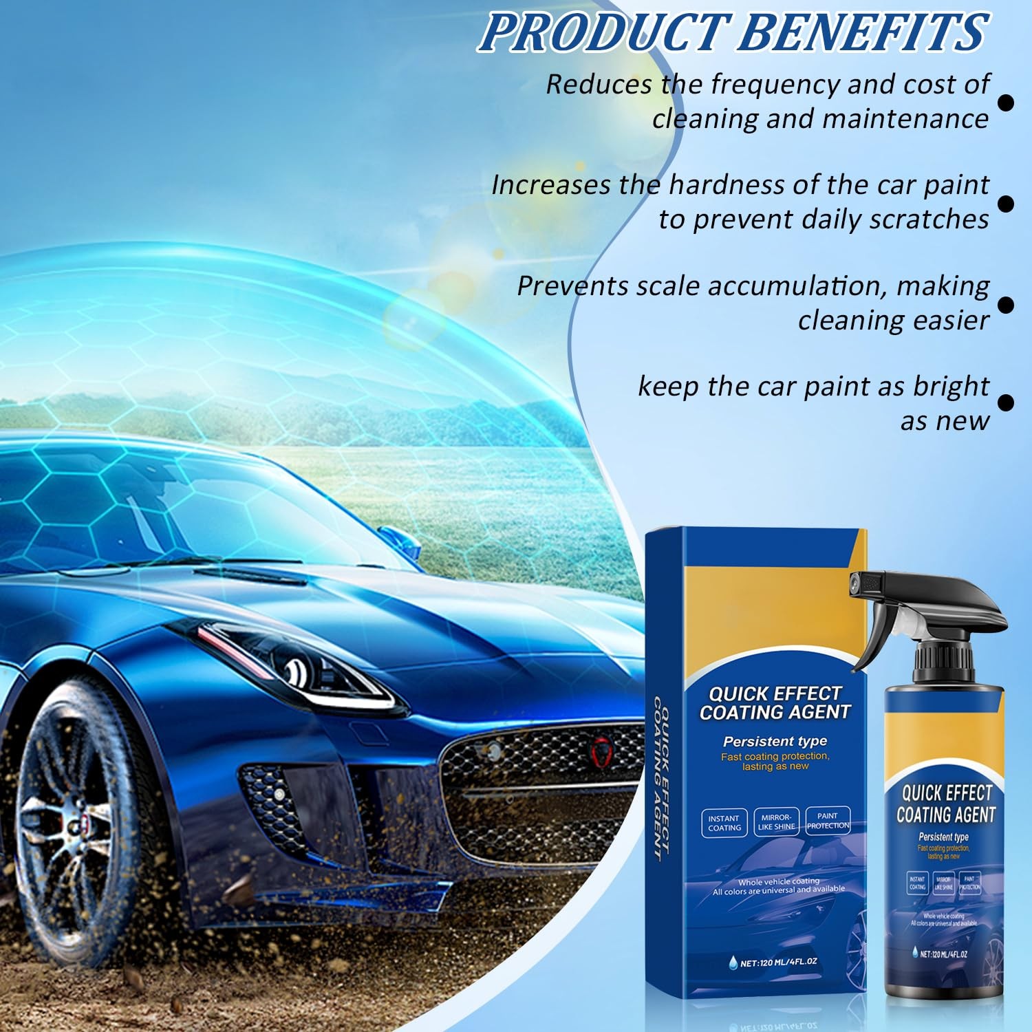 Diinou 2Pcs Advanced Car Quick-Acting Coating Agent Spray, Coating…