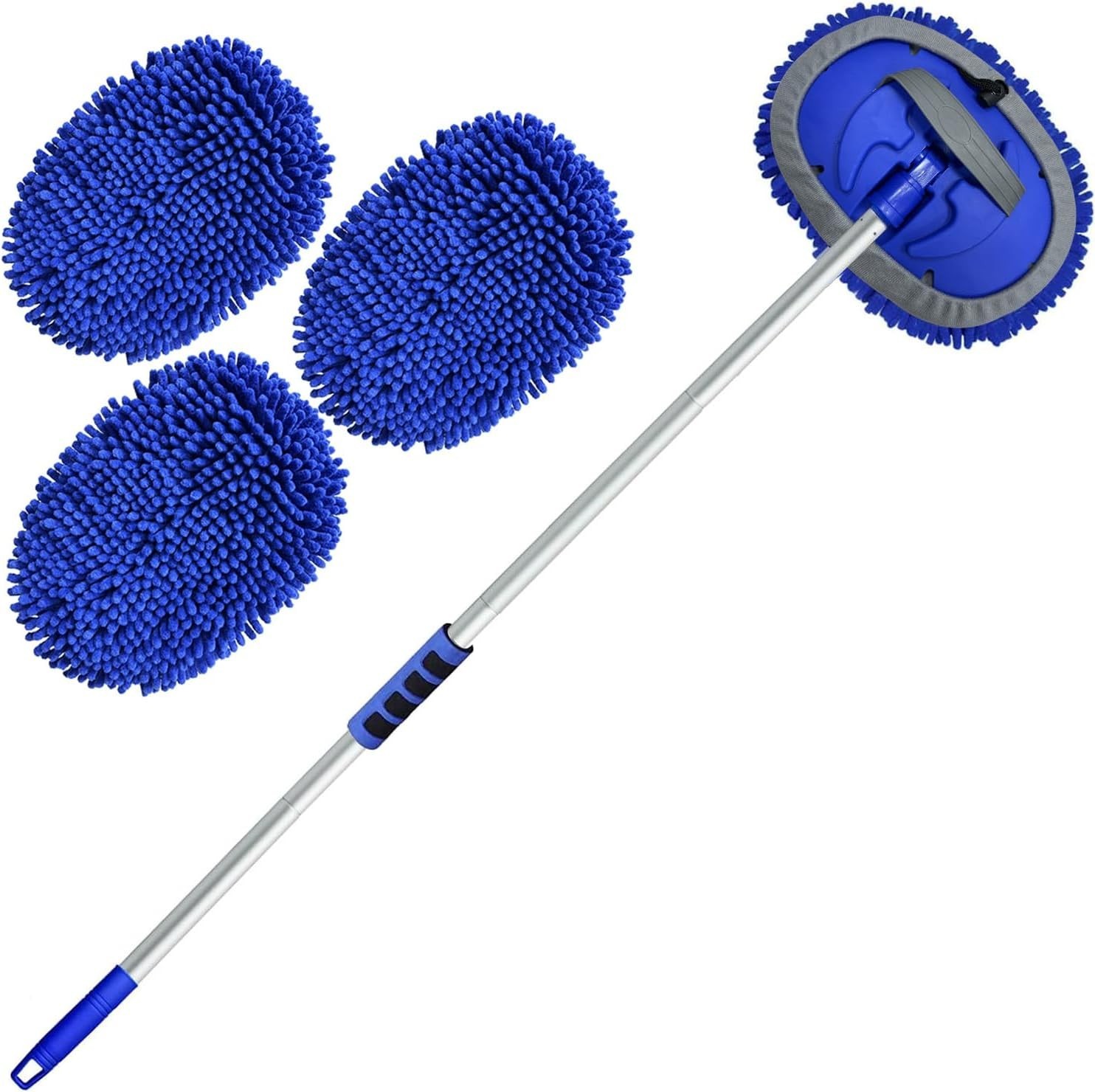 Wontolf 62” Car Wash Brush Kit with Long Handle, Chenille Microfiber Car Was…