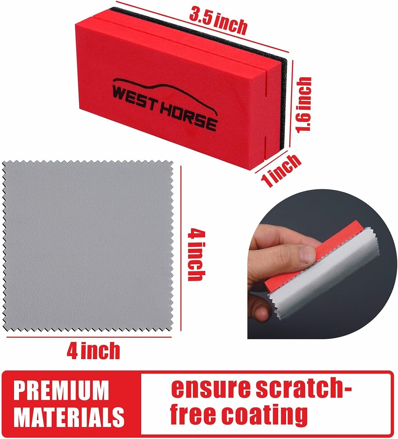 6PCS Ceramic Coating Applicator Sponge Blocks + 12PCS Suede Cloth – Car Deta…