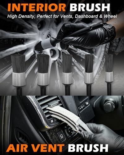 18-Piece Car Interior Cleaning Kit – Windshield Cleaner Tool, Microfiber Pads &