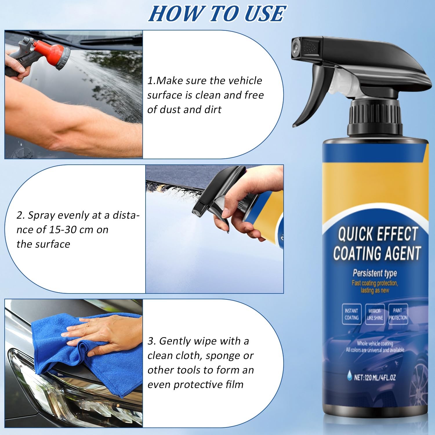 Diinou 2Pcs Advanced Car Quick-Acting Coating Agent Spray, Coating…