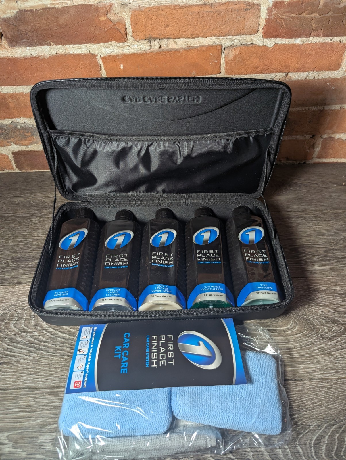 NEW First Place Finish Car Care System Kit Complete Auto Detail Set Case