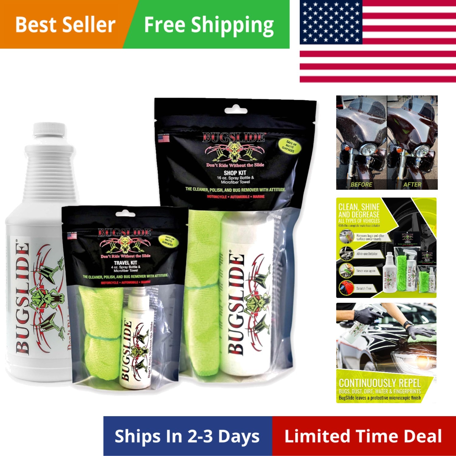 Saver Pack, 4 oz Travel Kit with Microfiber Cloth, 16 oz Spray Kit with Micro…