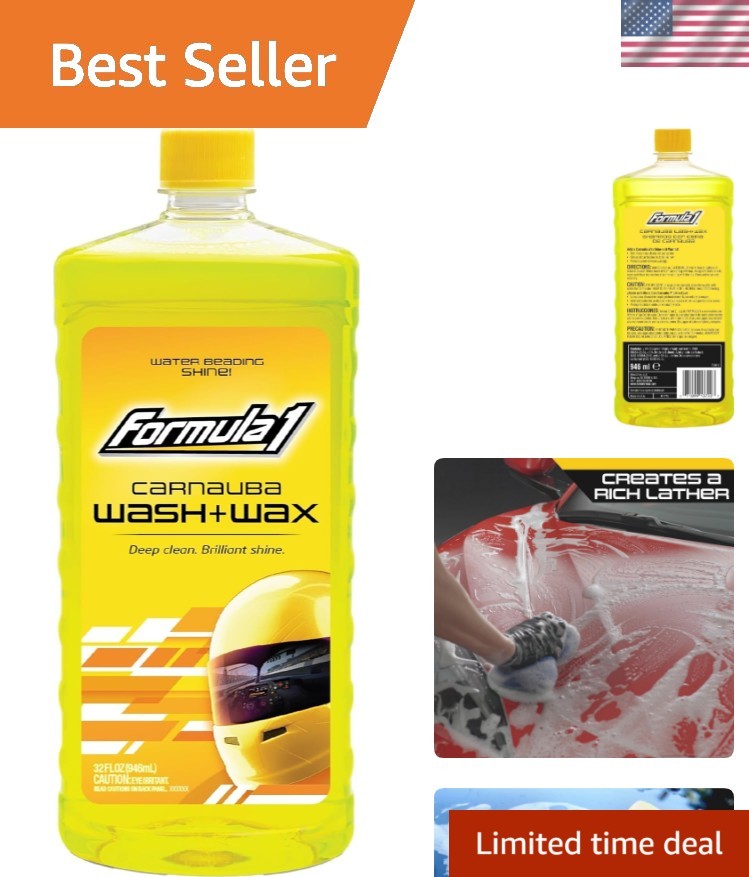 Car Wash and Carnauba Wax, 2-in-1 Car Cleaning Soap for Auto Detailing, Remov…