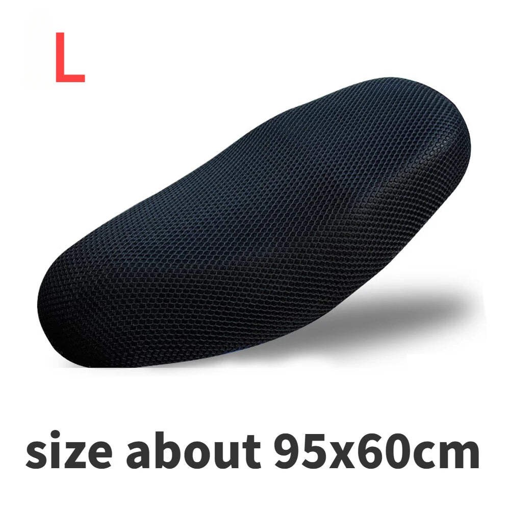 Motorcycle Seat Cover 3D Mesh Fabric Breathable Waterproof Anti-Slip Protector