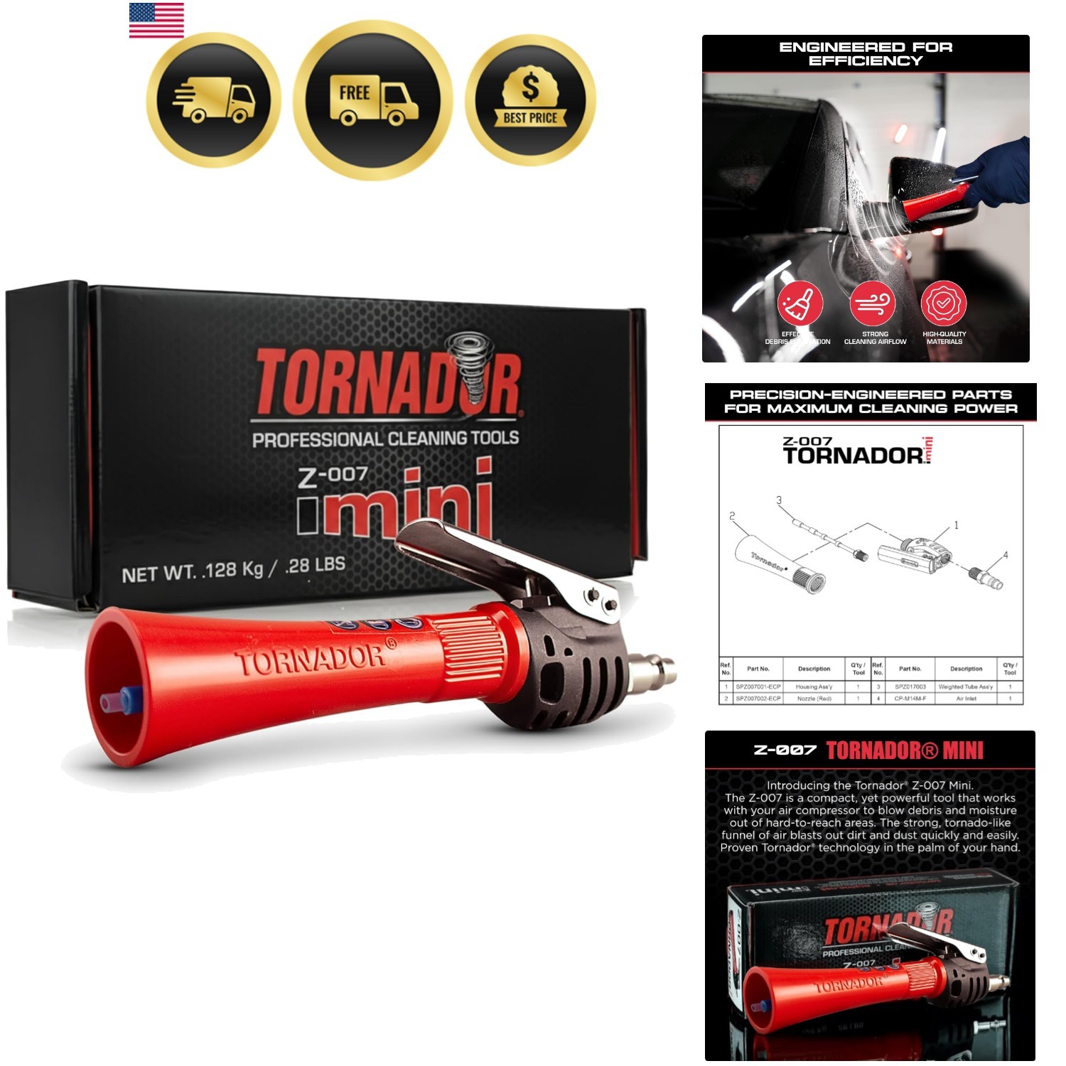 Car Cleaning Tool Portable High-Pressure Air Gun for Interior Detailing