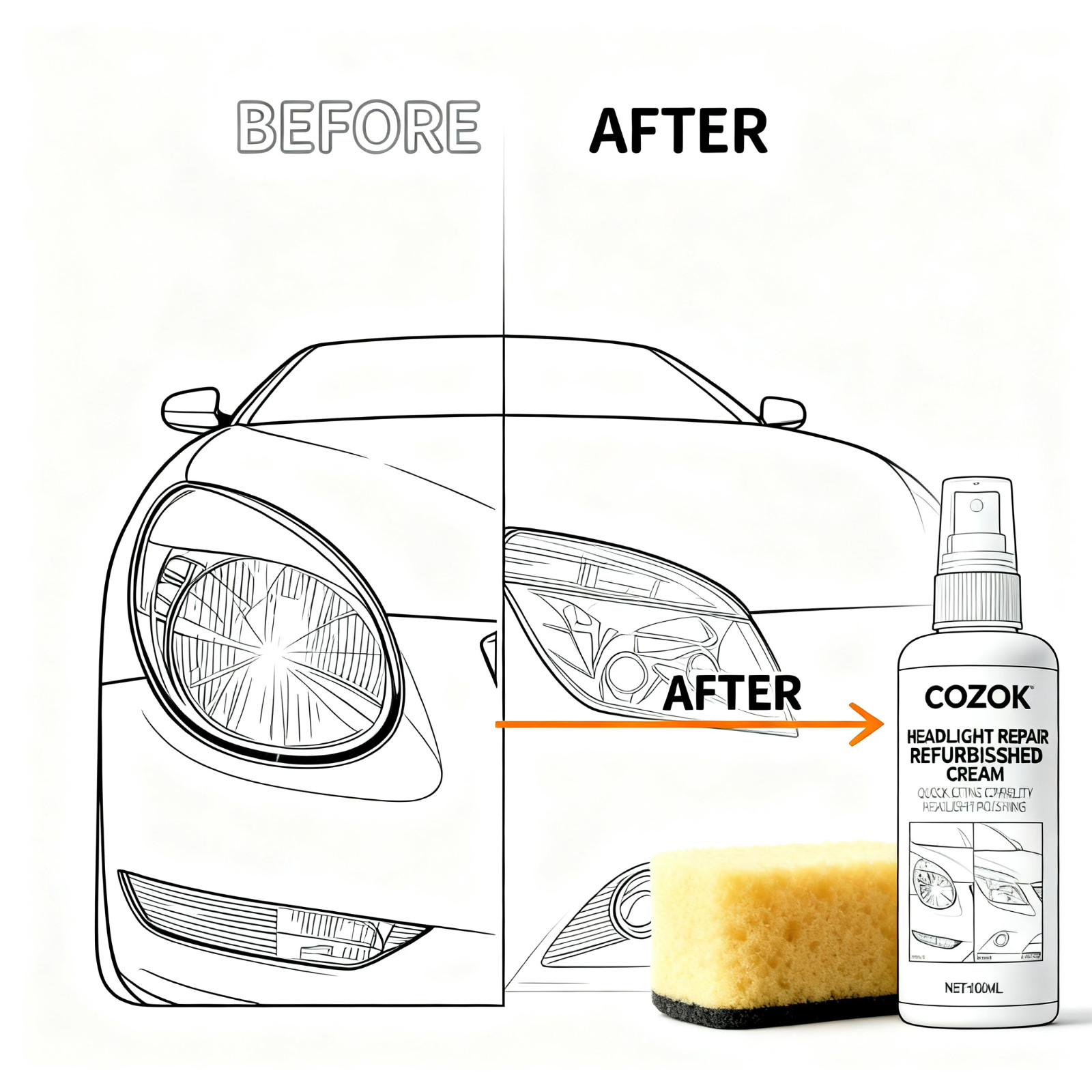COZOK Fleet Headlight Restorer – Bulk Value Cream for Commercial Vehicles