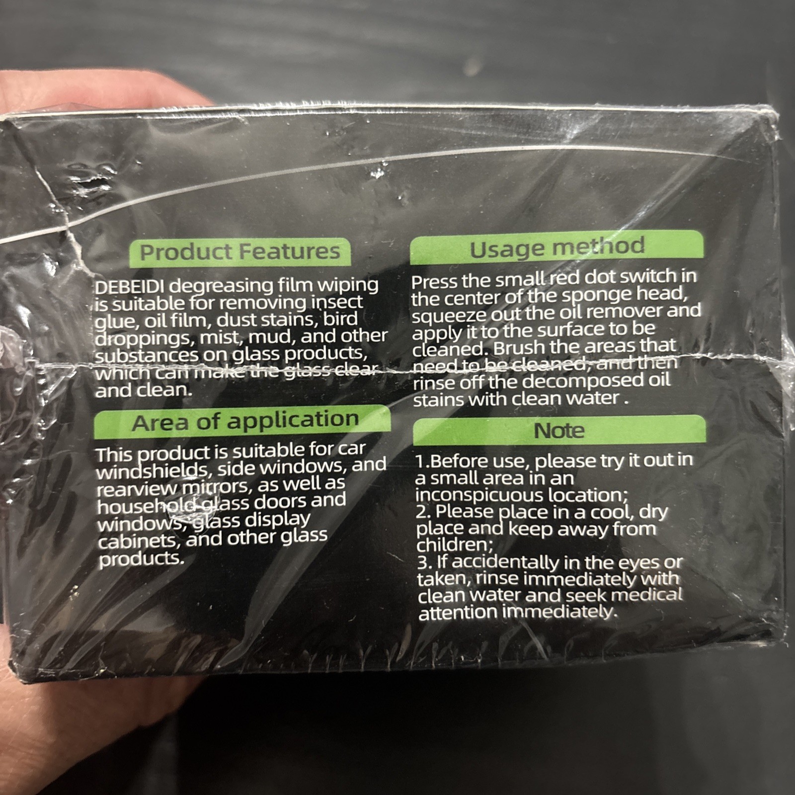 Debeidi oil film removal 2 boxes for cars