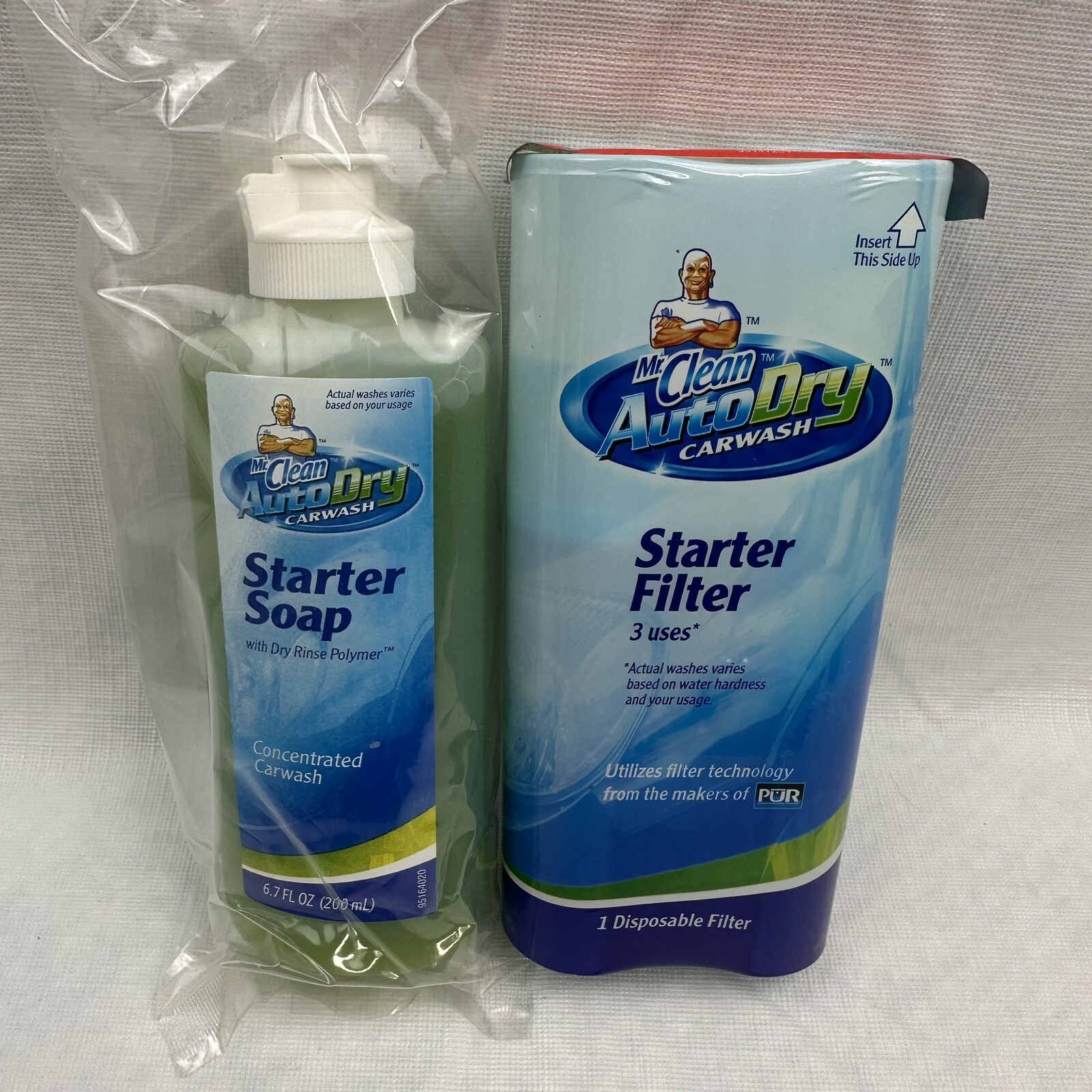 Mr Clean Auto Dry Car Wash Starter Soap 6.7 fl Oz + Filter 3 Uses Kit Autodry