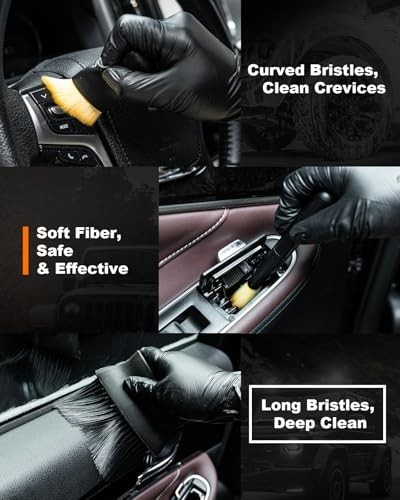 18-Piece Car Interior Cleaning Kit – Windshield Cleaner Tool, Microfiber Pads &