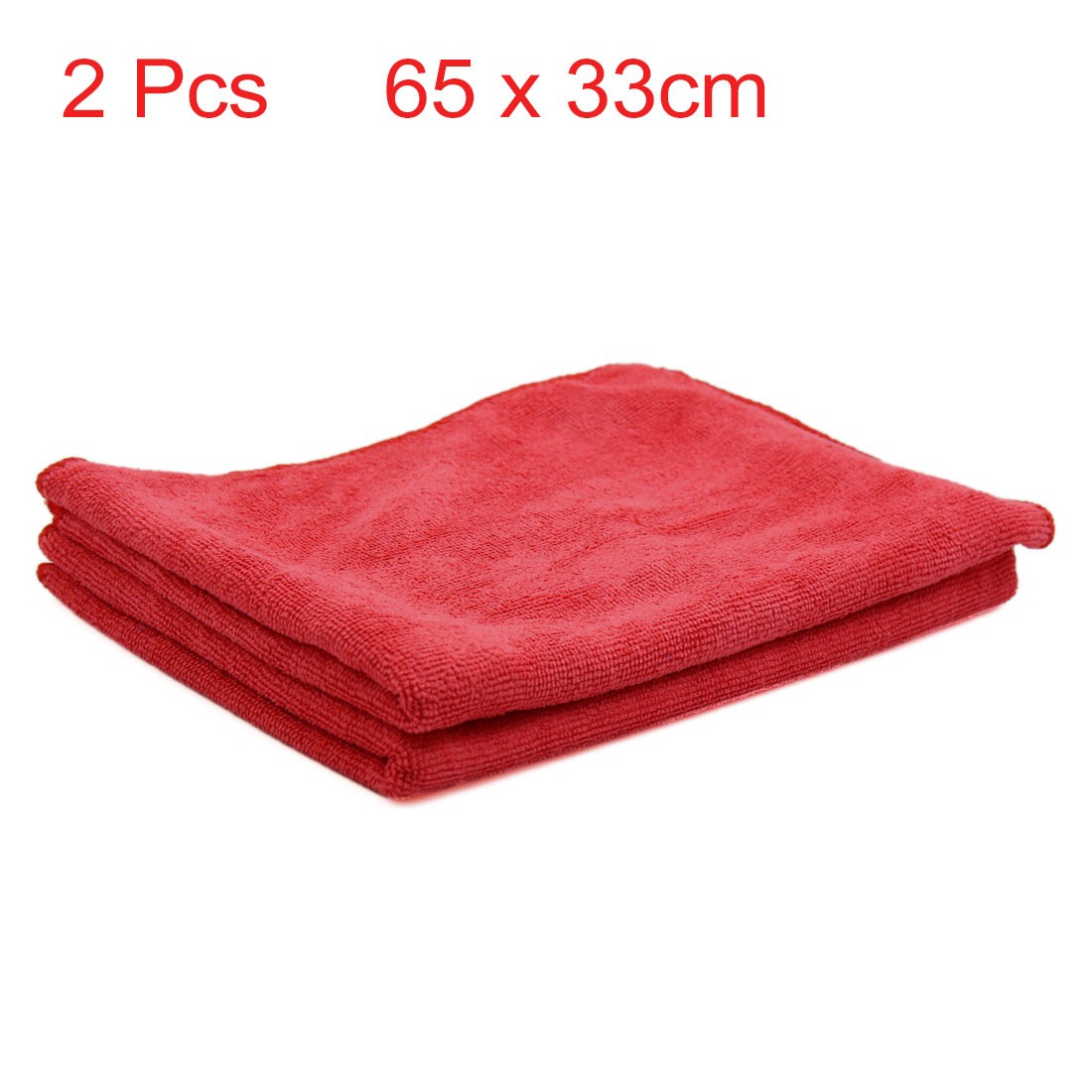 2pcs 65 x 33cm 250GSM Microfiber Towel Cleaning Cloths for Car Washing Red