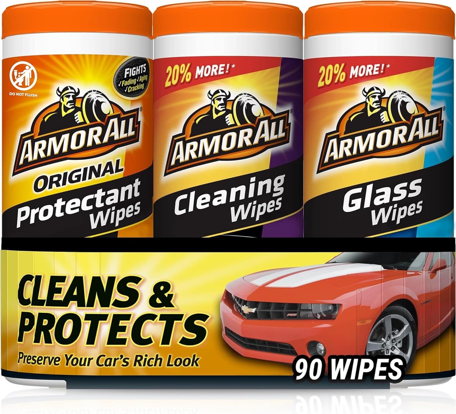 Car Wipes-3 pack-Car Protectant,Cleaning,and Glass Wipes-Exterior and Interior
