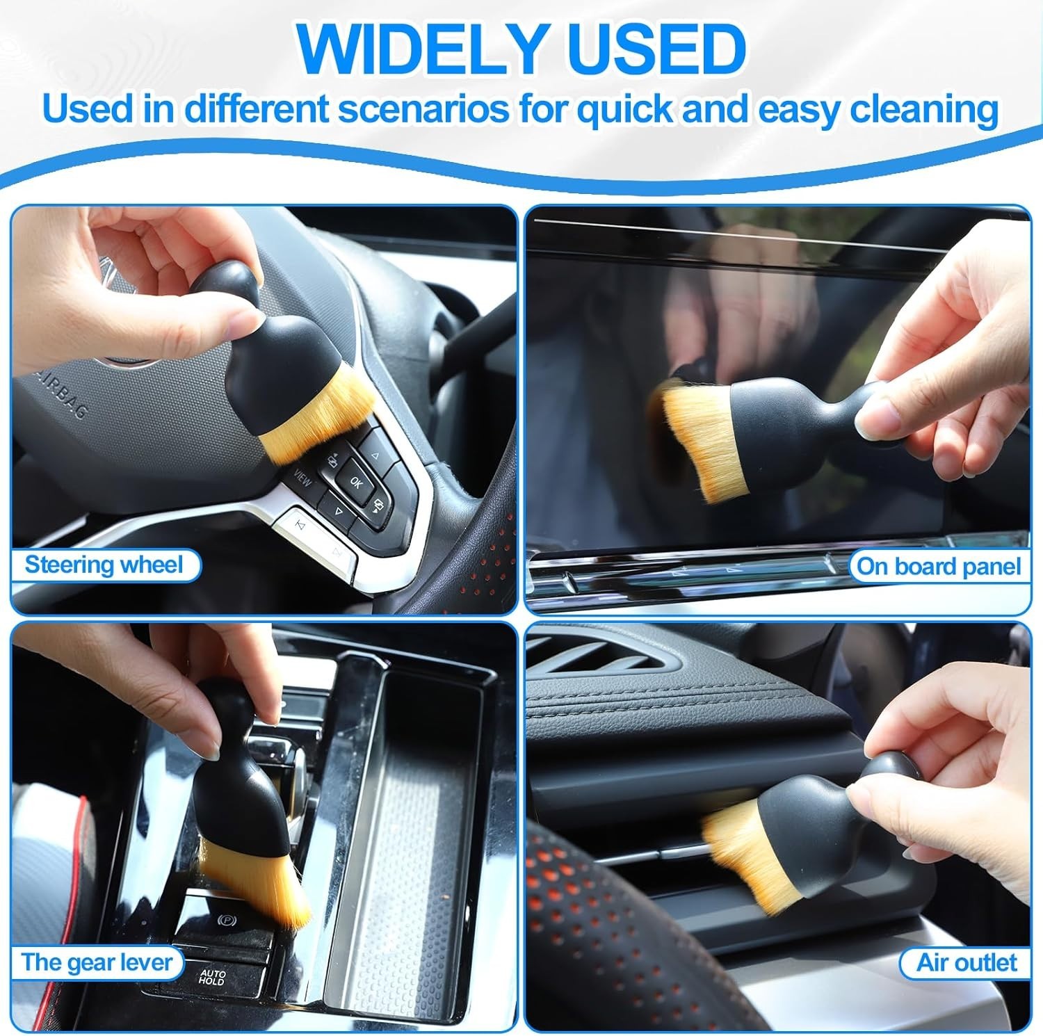 All-in-One 6 Pack Car Detailing Set: Fast Cleaning Brushes & Gel for Perfection