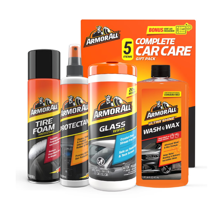Armor All Complete Car Cleaning Care Kit 5 Piece Set with Bonus Air Freshener