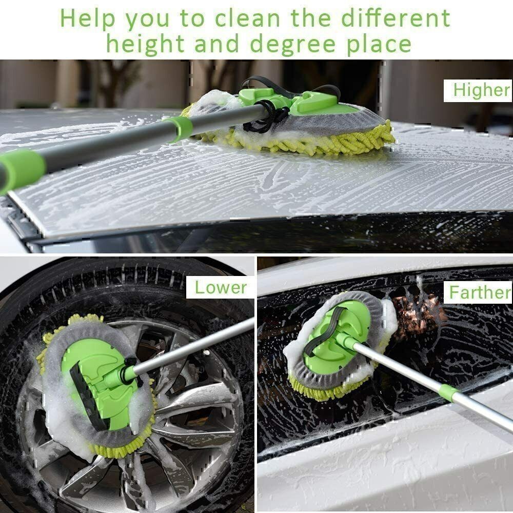 42.9″ Car Wash Mop RV Wash Brush with 180°Rotation Long Handle Washing Supplies