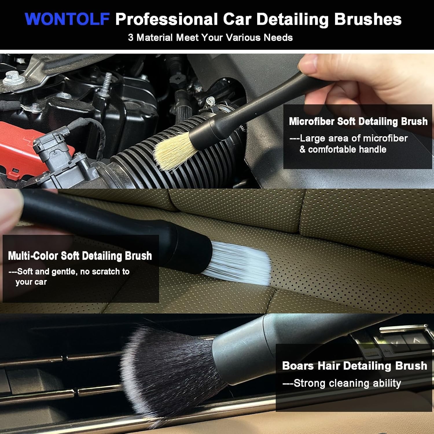 17pc Car Wash Kit, Car Cleaning Kit with Car Wash Brush Long Handle, Car Wash…