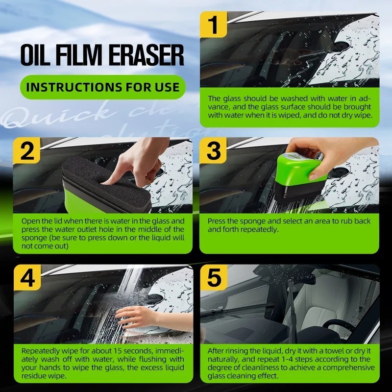150ml Car Oil Film Remover Brush Windshield Glass Cleaner Auto Care Tool Kit