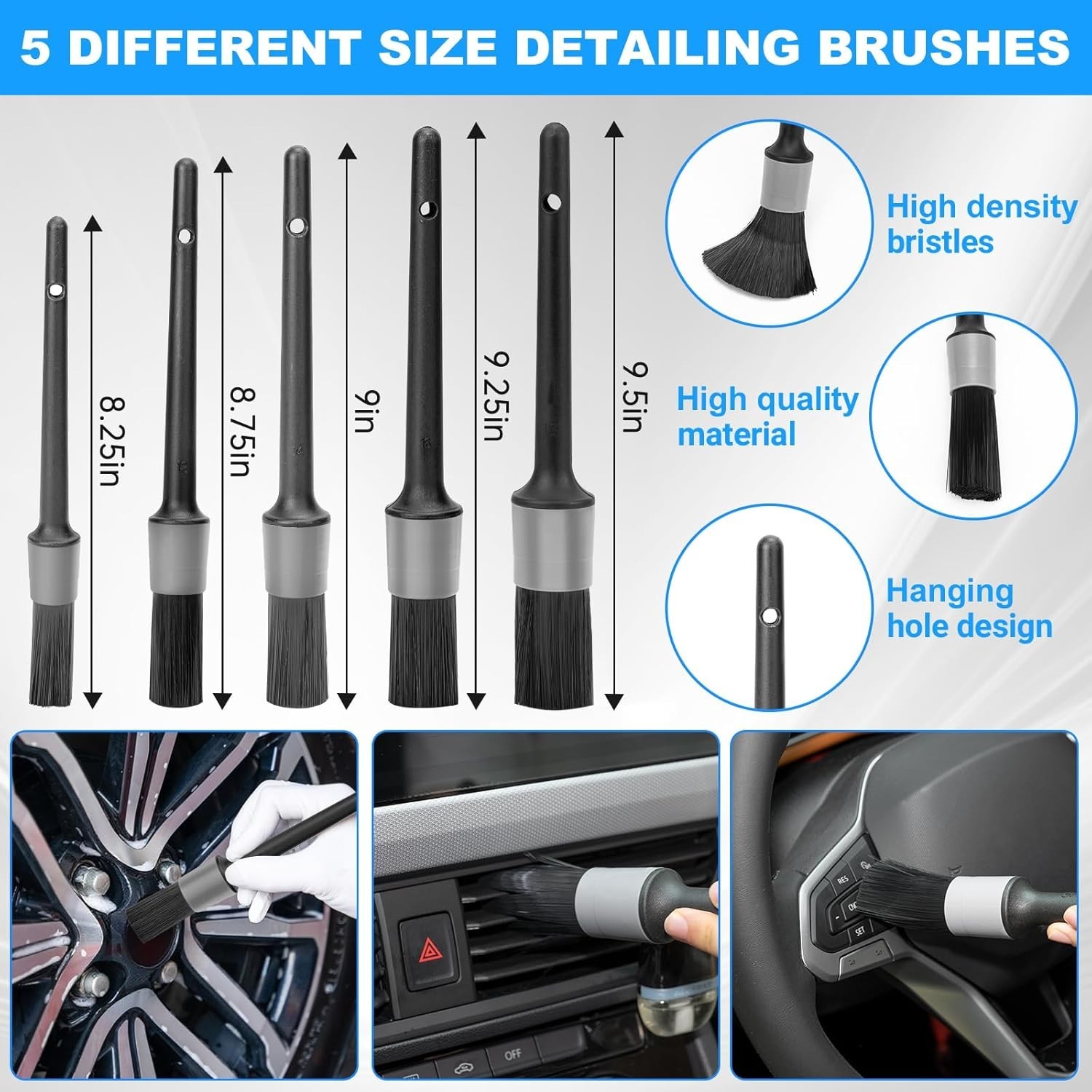 Car Detailing Kit, Car Detailing Brush Set, Car Cleaning Drill Brush Kit with…