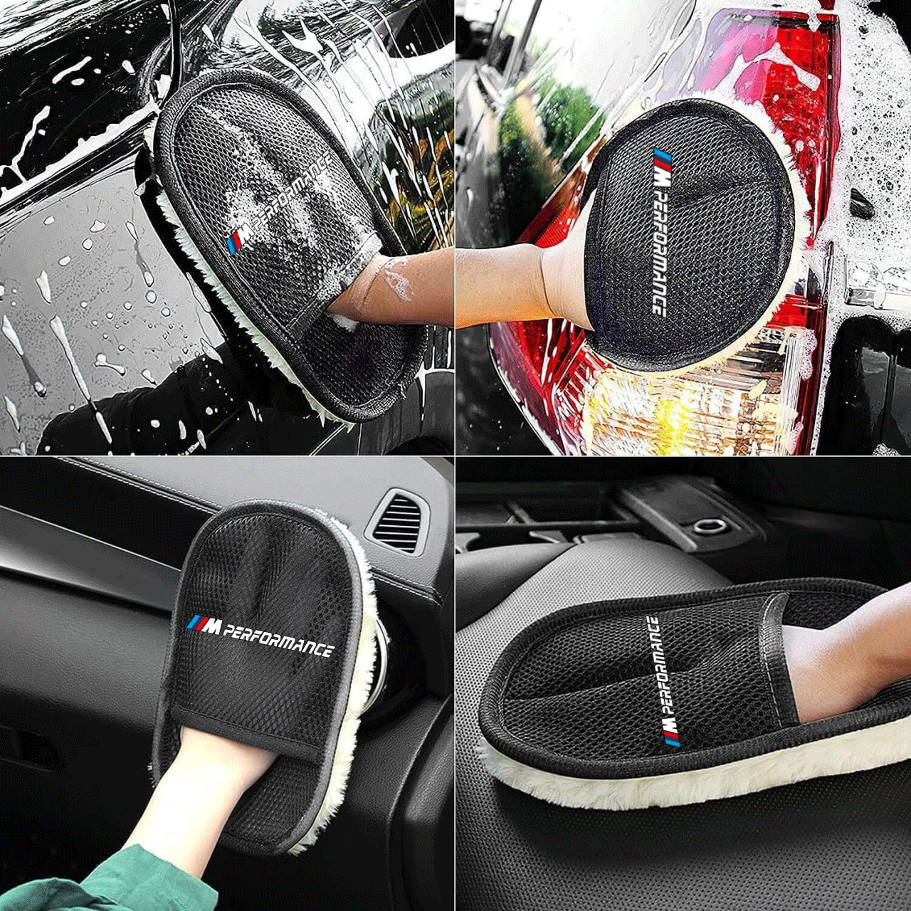 6Pack For M Performance Wash Mitt Car care Microfiber Detailing dry Towel Clean