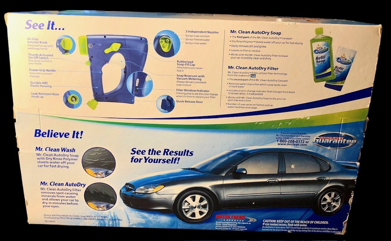 Mr Clean Auto Dry Car Wash System Includes Autodry Device, 6.7 oz Soap & Filter