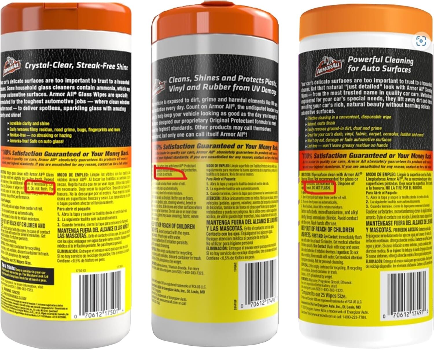 Car Wipes-3 pack-Car Protectant,Cleaning,and Glass Wipes-Exterior and Interior