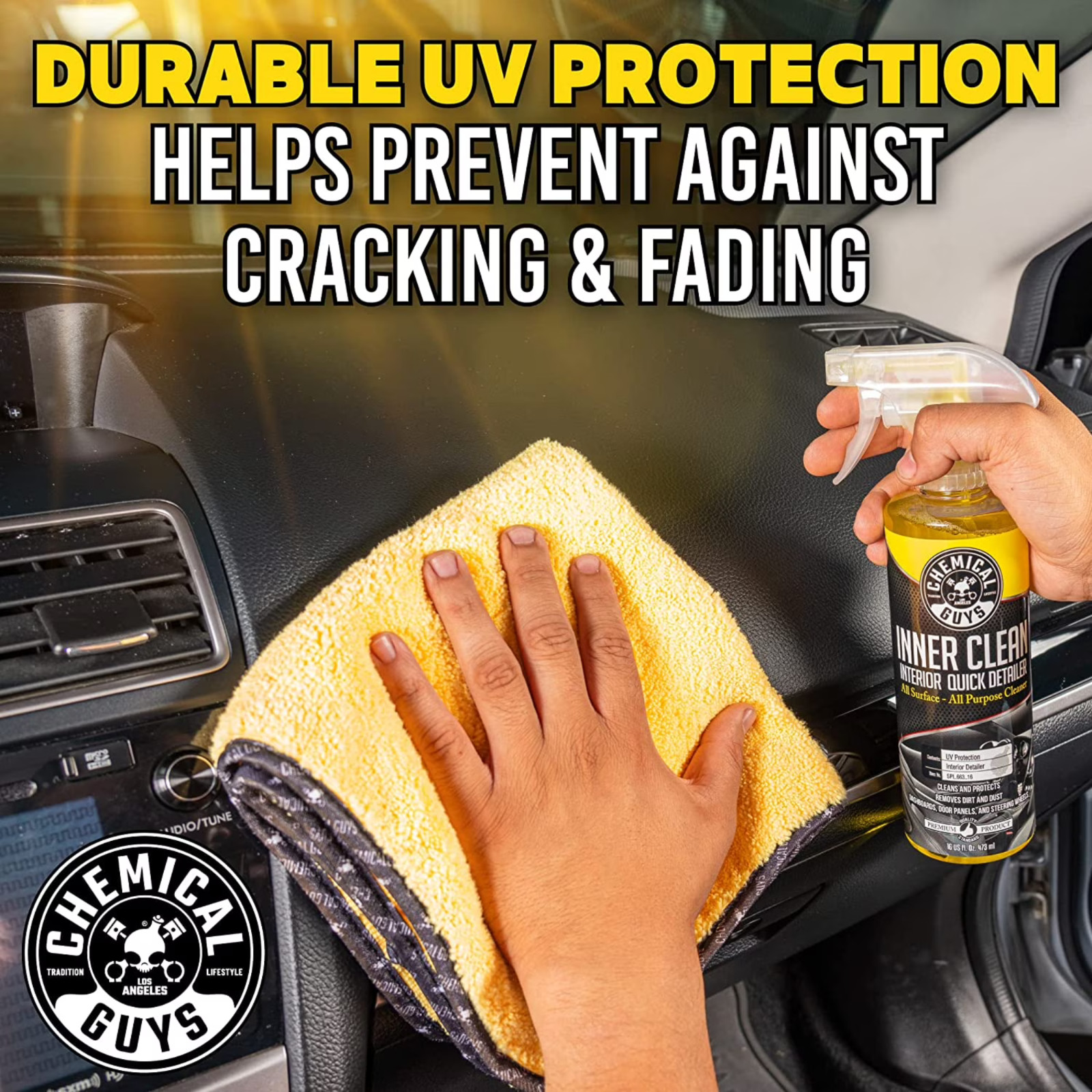 3 Pack Chemical Guys InnerClean Interior Quick Detailer & Protectant 16 oz Each