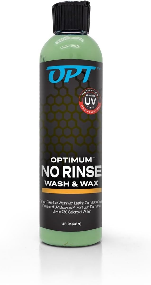 Optimum No Rinse Wash & Wax 8 oz – Eco-Friendly Car Shine with UV Protection