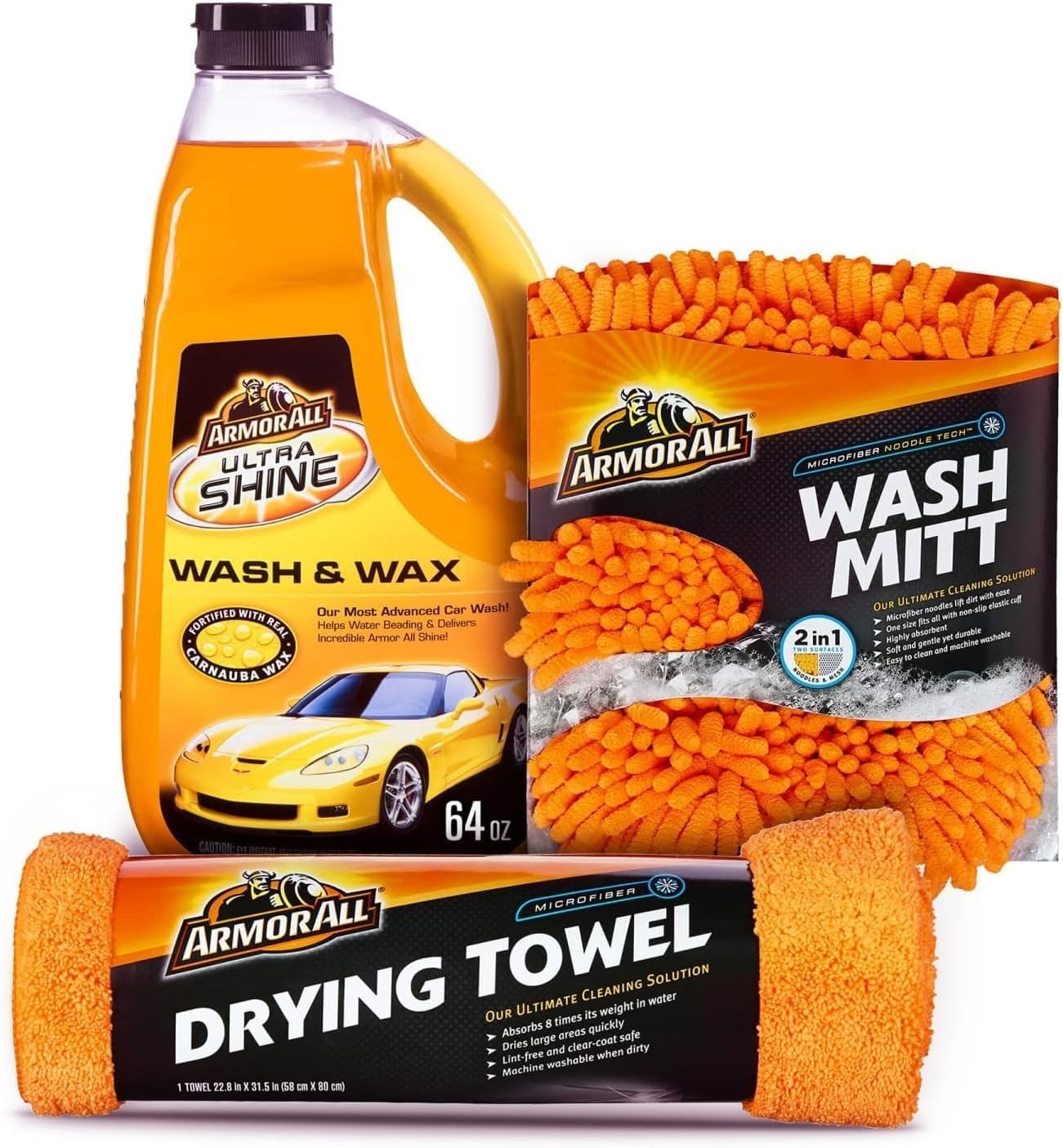 Car Wash Kit Includes Soap Mitt Towel Auto Exterior Cleaning Supplies