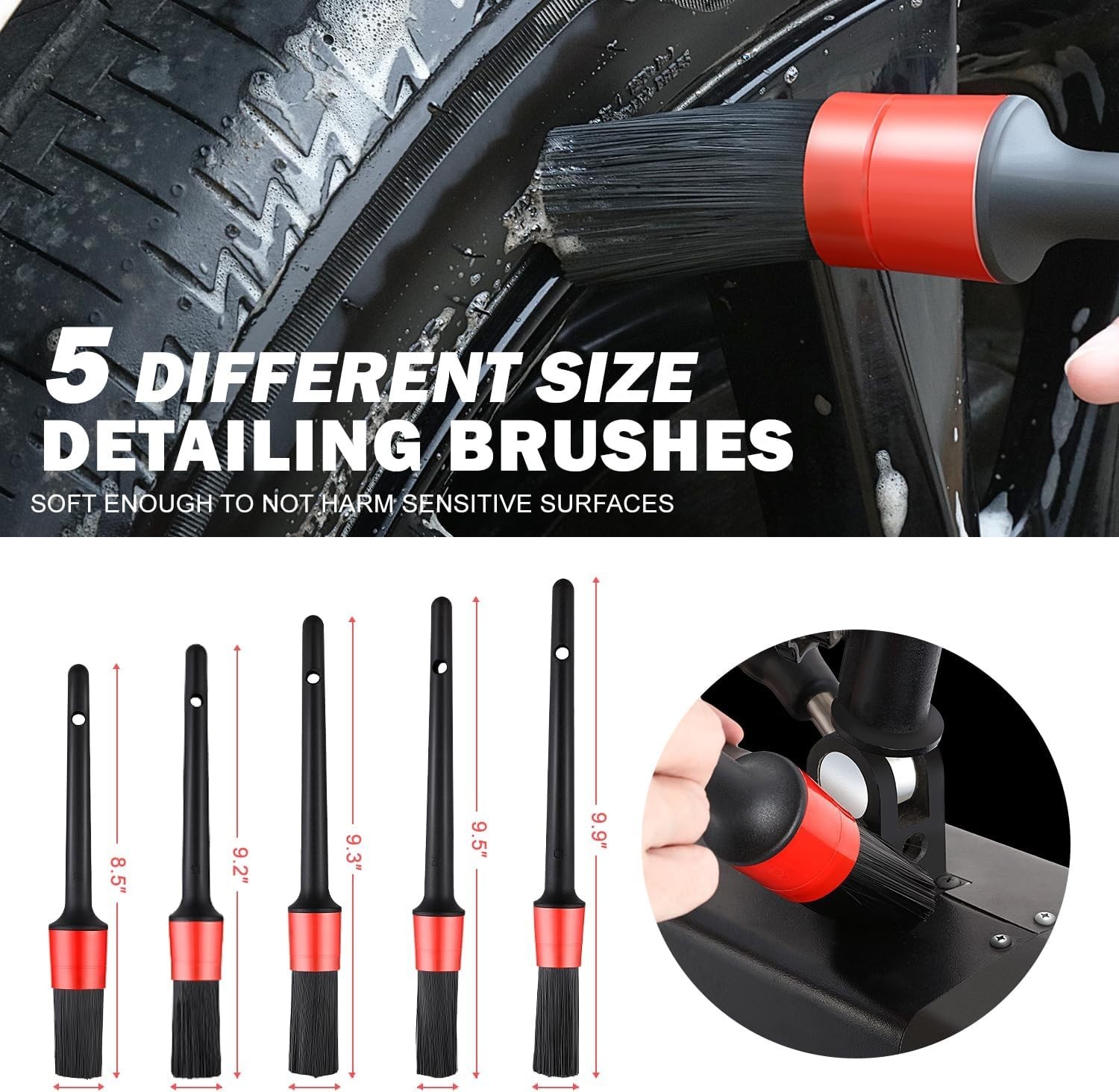 25pcs Car Detailing Brush Set, Car Detailing Kit, Interior Kit with Drill Bru…