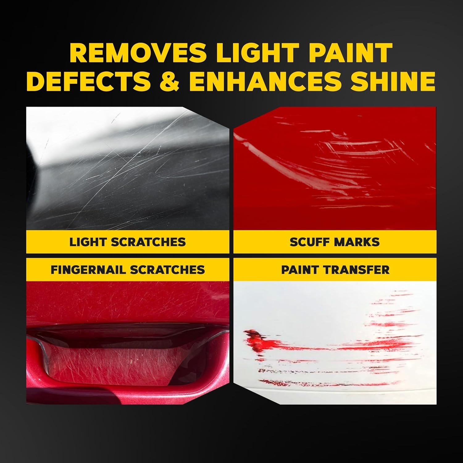 Clear Coat Safe Car Scratch Remover Kit: Quik Eraser with ScratchX (4 Count)