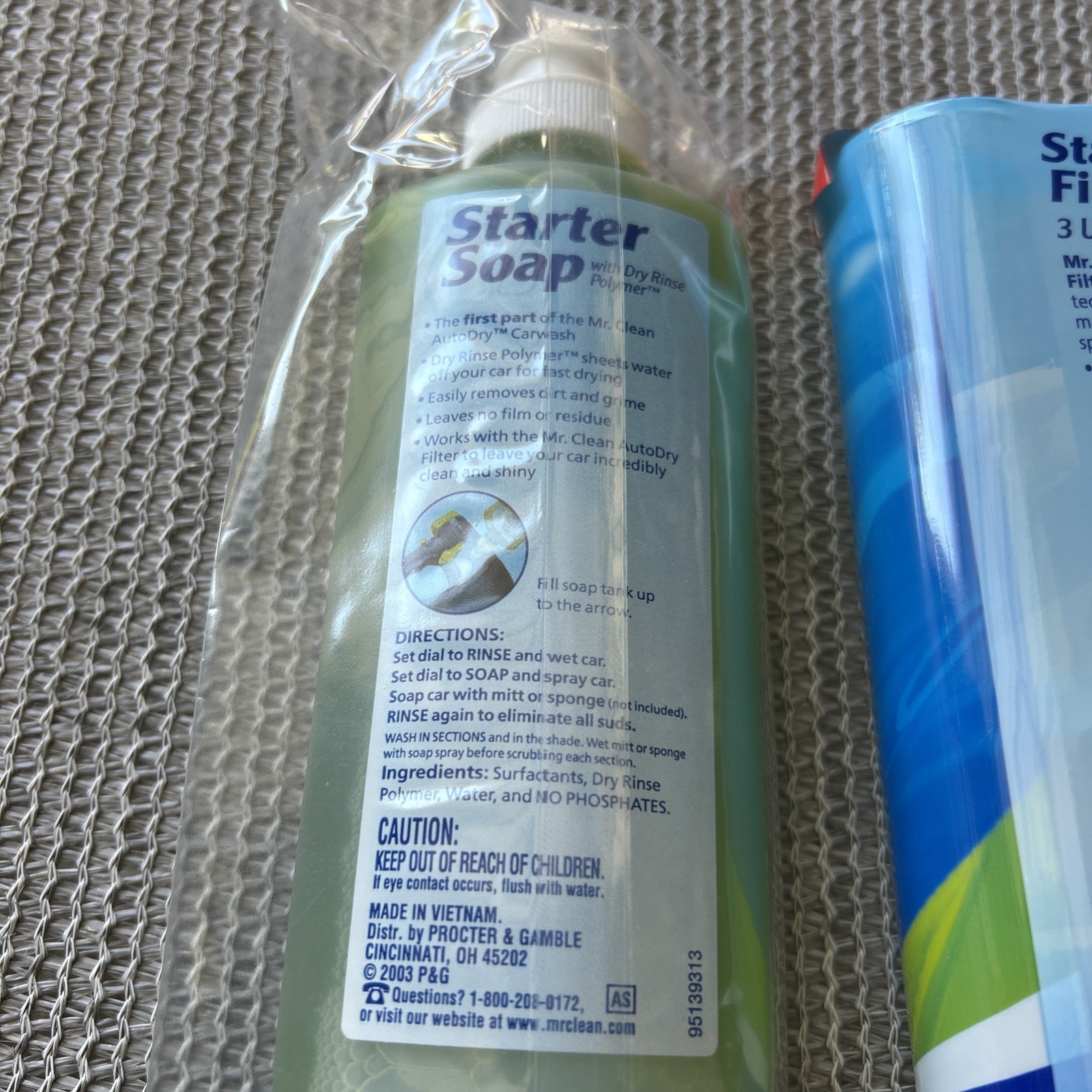 Mr Clean Auto Dry Car Wash Starter Soap 6.7 fl oz and 3 Use Filter Refill Sealed