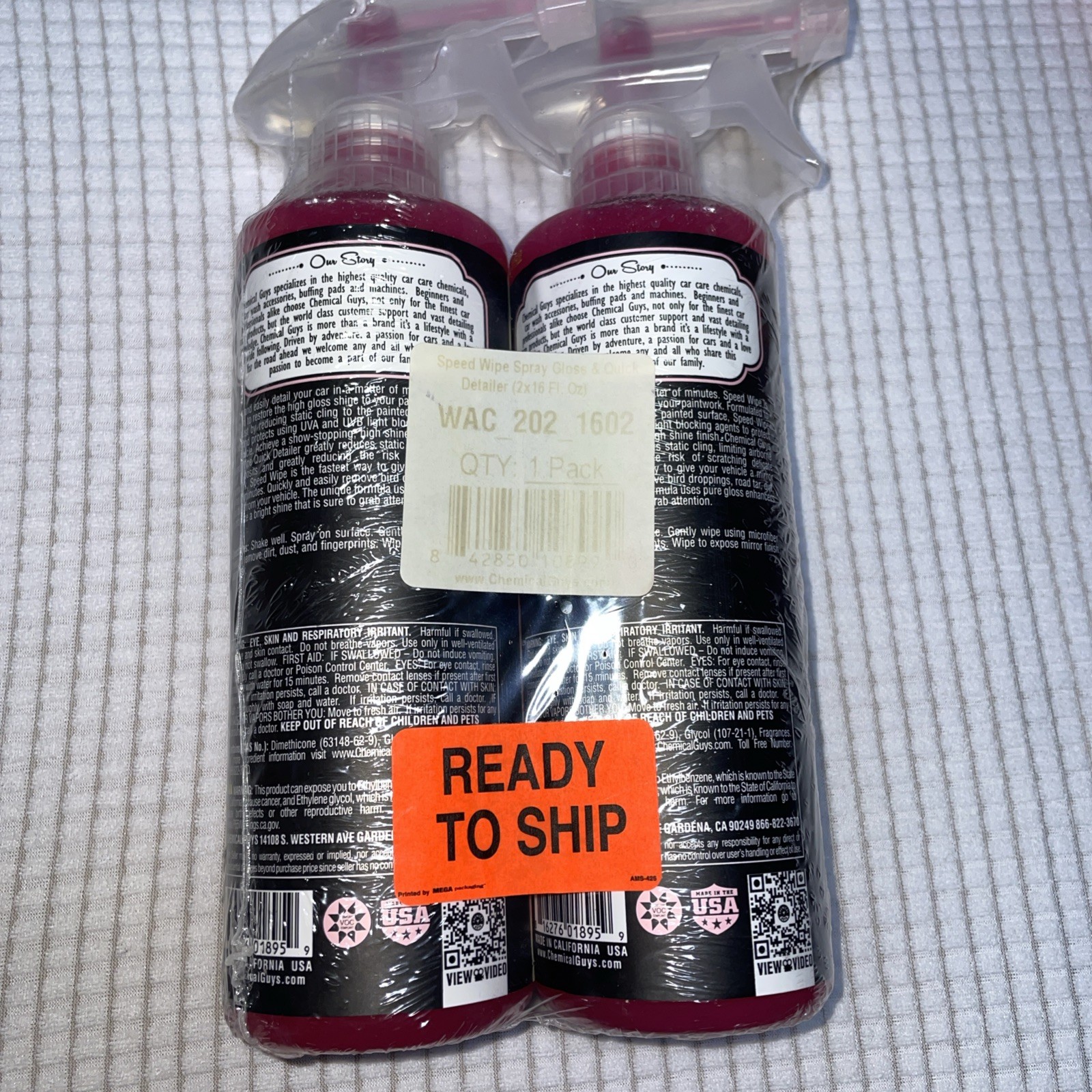 32 oz Chemical Guys Speed Wipe Quick Detailer 16 oz X 2 Cherry Scent Free Gifts