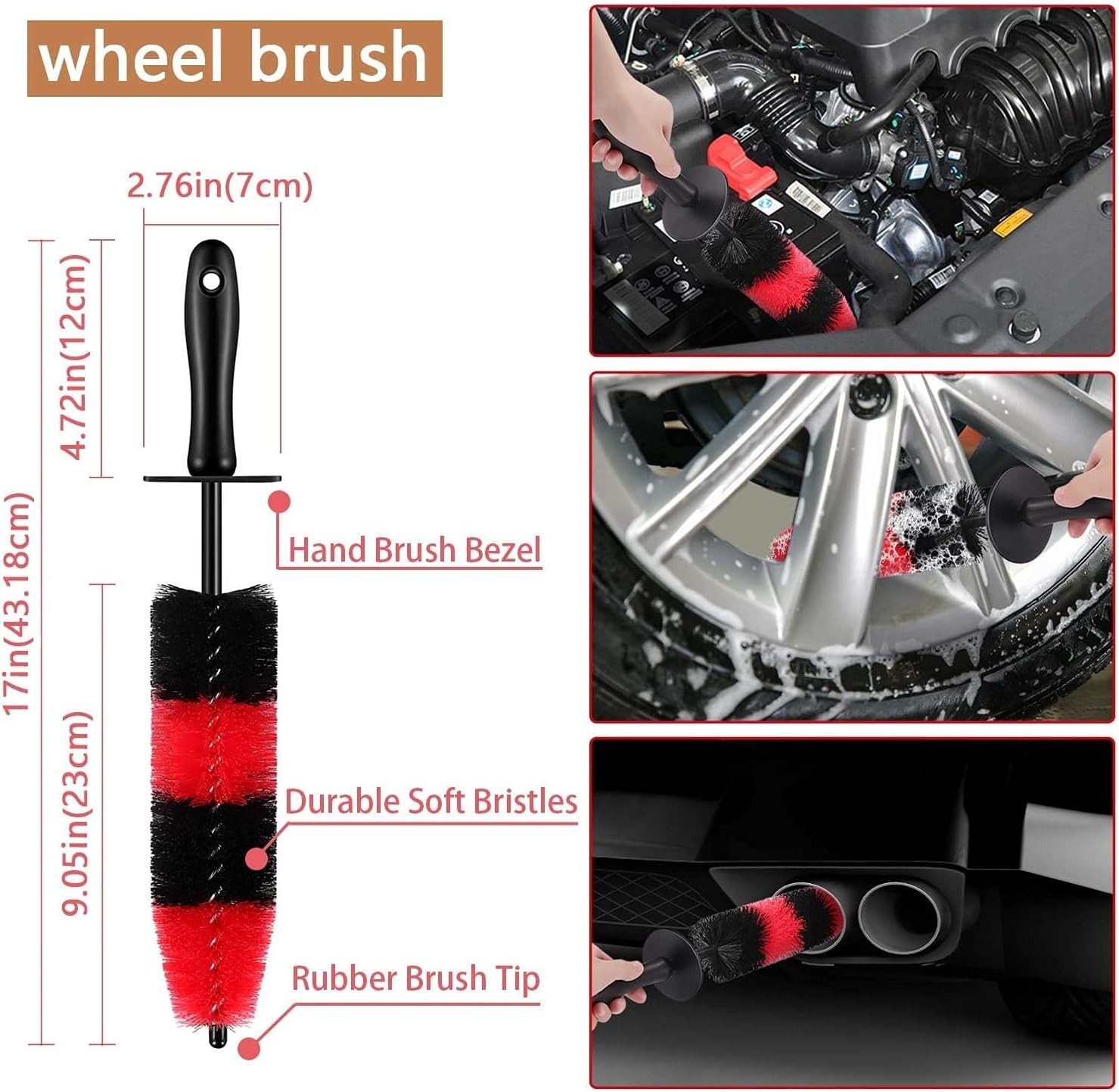 Professional 12-Piece Tire & Wheel Brush Set: Scratch-Free & Versatile Design