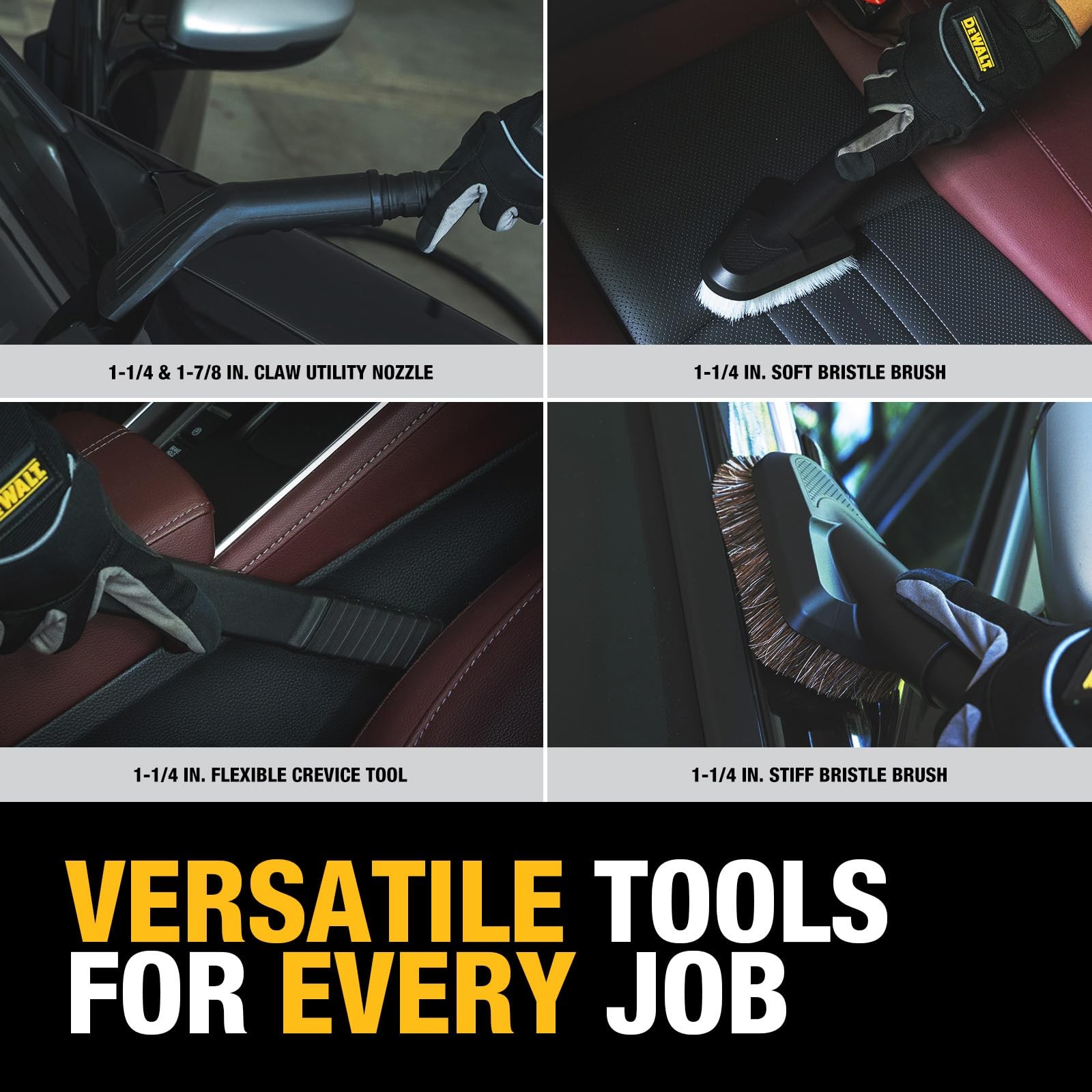 DEWALT 8Piece Car Detailing Vacuum Hose Accessory Kit, Shop Vac Attachments f…