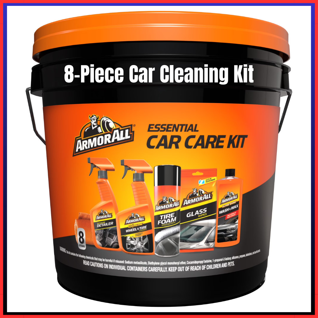 Armor All Car Cleaning Kit for Car Detailing, 8-Piece Set​ ~New in Bucket
