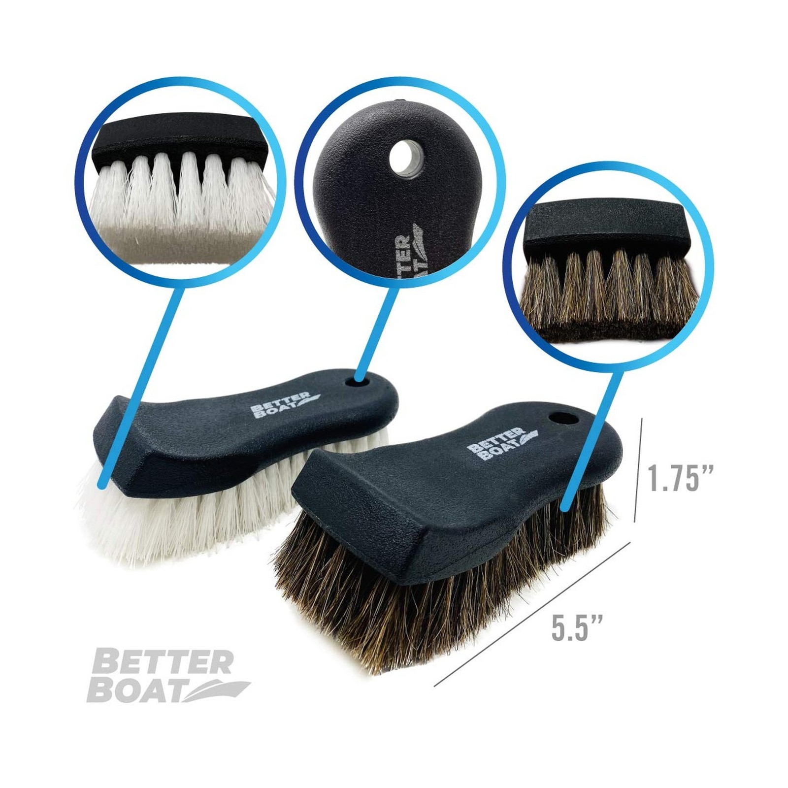 Upholstery Brush Set, Carpet and Car Cleaning Brushes, Horsehair Detailing Br…