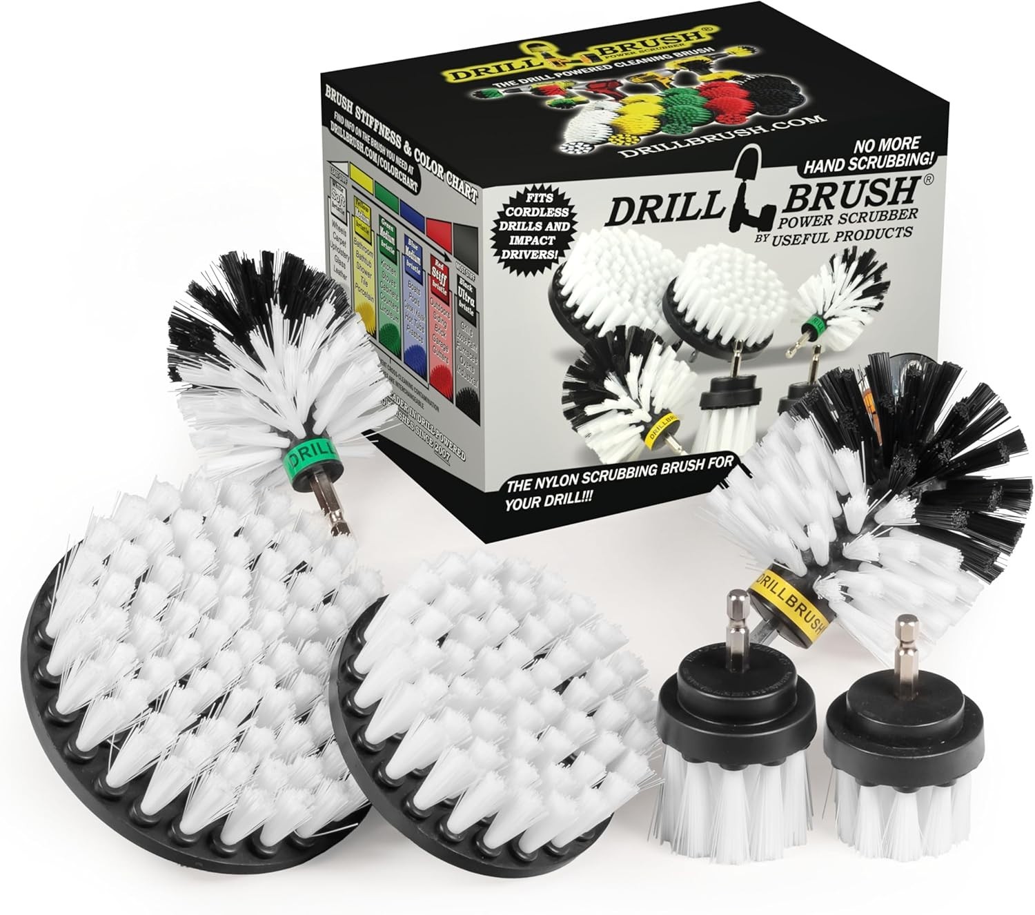 Car Cleaning Brush Kit Steel Drill-Powered Auto Upholstery and Wheel Scrubbing